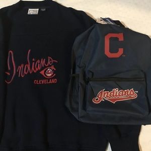 Vintage Cleveland Indians Sweatshirt/free backpack